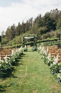 Wedding ceremony setup in San Sebastián for a same-sex couple