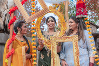 Indian wedding bride and bridesmaids photo