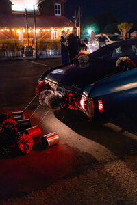 classic wedding getaway car at the exchange 1874 in woodbridge california