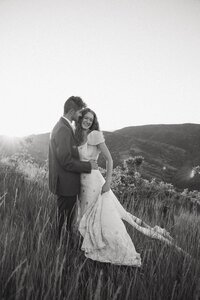 An intimate moment during an Asheville elopement.