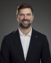 Educator professional headshot session in Edmonton studio