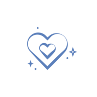 blue heart icon with stars