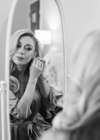 Bride getting ready on wedding day at Henry Ford wedding photography