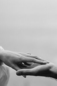 Close up of hands during a couples photoshoot in Christchurch