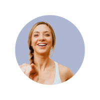 Woman client of Florida Social Butterfly with dark hair in side braid in white tank top