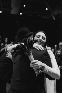Hug | Elevated Documentary Wedding Photography Montreal Science Centre | Juno by Julia C. Vona