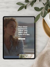 Tablet mockup — right template — "customizable Showit website template shown on tablet for creative business owners"