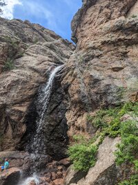 Vertical canyon rock formations—nature scene in Northern Colorado