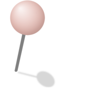 Graphic of a pink push pin.
