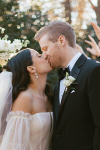 wedding couple kiss