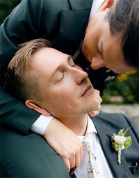 gay couple at their wedding in squamish bc