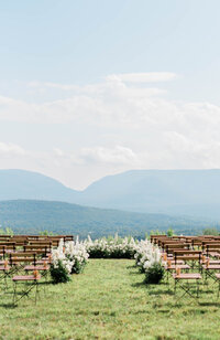 The ceremony views overlooking Hudson Valley