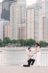 Man proposing to his girlfriend in Chicago
