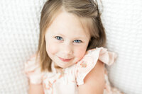 clost up of little girl with brown hair