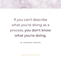 If you can't describe what you're doing as a process, you don't know what you're doing