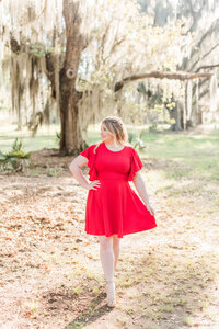 Senior Girl university grad at fontainebleau state park