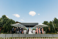 A behind the scenes view of a wedding ceremony at Brindabella Hills Winery
