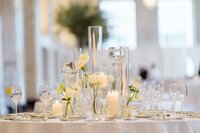 White wedding reception design by Shreveport wedding planners