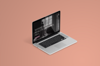 Realistic Laptop Mockup High Angle View