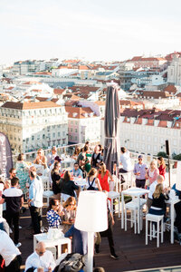 Rooftop Welcome cocktail in Monumental bar , Lisbon downtown