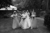 Bridesmaids at reynolda gardens