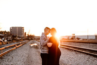 Jackson Ave downtown Knoxville engagement session at golden hour.