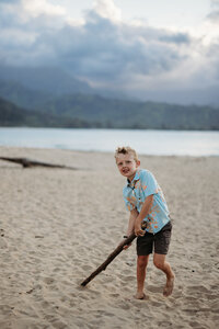Sunset Splash Session Hanalei Bay Kauai Family Photographer-14