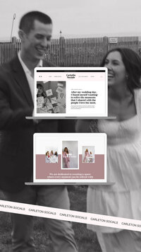 Two laptops showing Showit website design for content creator