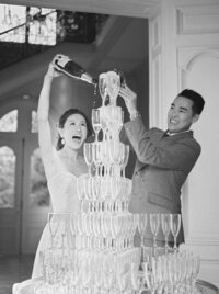 Pouring Champagne | Chateau de Santeny Luxury Wedding Photography France | Juno by Julia C. Vona