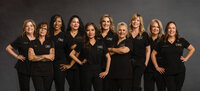 Custom team portrait of Cloud Medical Spa, created by compositing 10 individually photographed team members into one cohesive image—allowing for ideal posing, expressions, and future updates to the team.