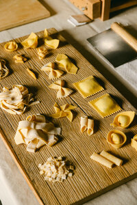 Editorial food photography featuring handmade pasta and artisanal ingredients in Italy
