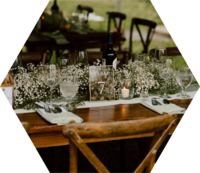 Stunning rustic baby's breath tablescapre at Vermont Wedding at White Doe Farm