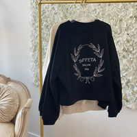 Taffeta-Oversized drop seam crewneck-front