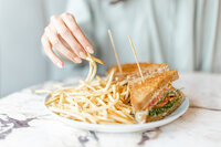 Detailed photo of a sandwich menu item from Sip and Savor for their branding session.