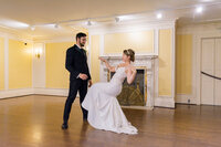 Unique first dance in Los Angeles wedding photography as the bride performs an Egyptian dance with the groom, captured in a candid documentary moment with true to life color and cinematic lighting.