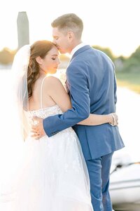 Sunset wedding at harbor lights warwick, rhode island