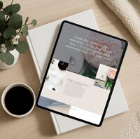 Tablet mockup — wedding stationery template — "Showit website template for wedding stationery designers displayed on tablet"