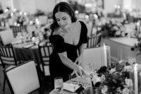 Krissy Allegra of Always Allegra Events, Lead Planner and Owner, setting up a wedding