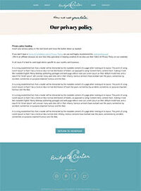 Privacy policy Artwork & Designs Showit one pager website template
