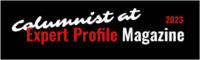 Logo with san serif words "Colummist at Expert Profile Magazine"