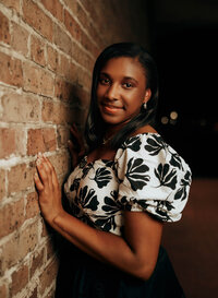 Senior portrait in downtown Mobile, Alabama — posing