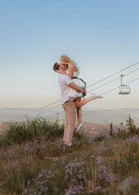 Couple eloping up at Timberline on Mount Hood in Oregon