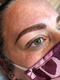 Before and after microblading