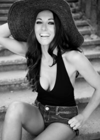 Confident woman posing for boudoir photography near Vancouver