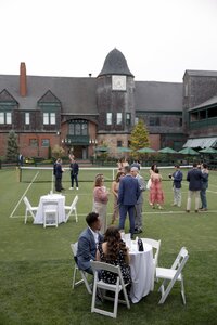Tennis Hall of Fame, Newport Rhode Island, wedding welcome party. Deborah Zoe Photography. Newport Wedding Photographer