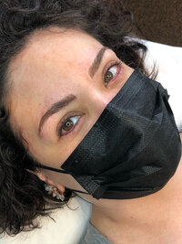 Before and after microblading