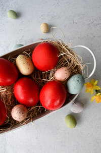 Red Greek Easter eggs