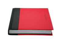 Duo tone black and red iconic wedding day album
