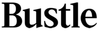 The logo of Bustle with a feature from Aine Rock.