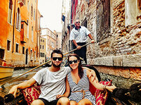 aimee kelly and her husband matt during their trip to venice